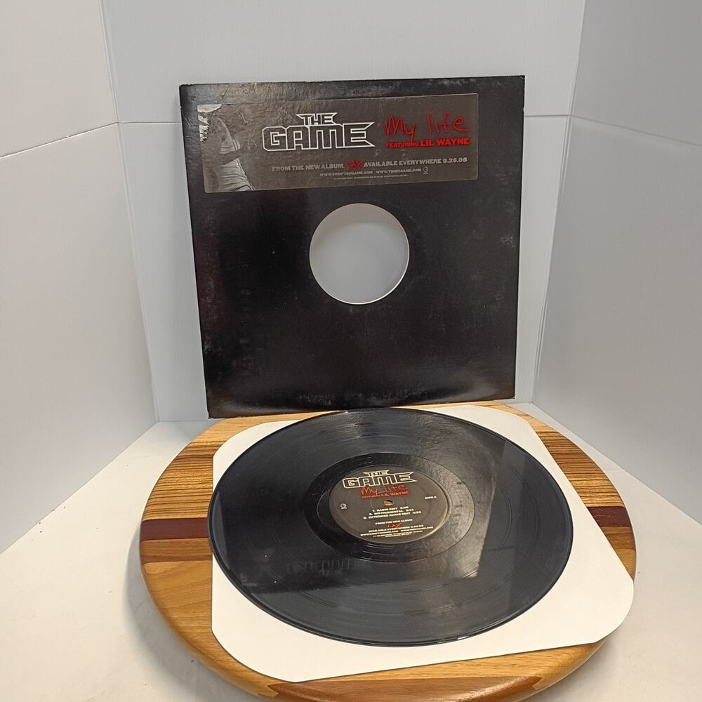 THE GAME ft. LIL WAYNE My Life 12" VINYL PROMO Hip Hop Gangsta Rap West lp RARE